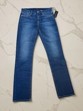 New With Tags JEN7 by 7For Mankind Slim Straight Size 6 Blue Jeans